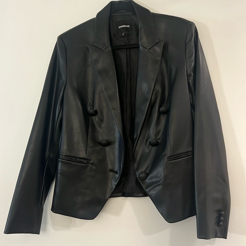 Express faux leather blazer